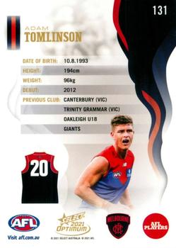 2021 Select Optimum #131 Adam Tomlinson Back